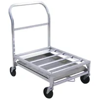 product of New Age 1631 Aluminum Utility Dolly, 24x36, 500 lbs, NSF, Continuous Push Handle, 16in Deck Height
