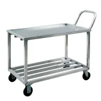 product of New Age 97126 Standard Aluminum 2 Shelf Wet Produce Cart w/ 700 lbs. Capacity