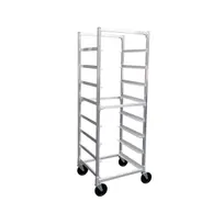 product of New Age NS345 8 Tray End Load Mobile Aluminum Cup / Glass Rack with 7" Bottom Load Slides