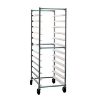 product of New Age NS833 24 Tray Full Height Side Load Aluminum Mobile Tray Rack for 15" x 20" Trays