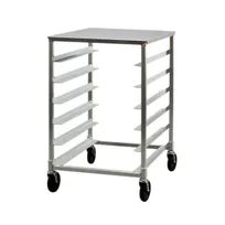 product of New Age NS834 12 Tray Side Load Aluminum Tray Rack for 15" x 20" Trays, Stainless Steel Top