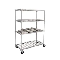 product of New Age PM2448 48" x 24" x 74" Mobile 4-Tier Aluminum Pot & Pan Rack, 1200 lb, NSF, KD