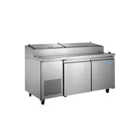 product of Norpole NP2R-PT 71" 2-Section Refrigerated Pizza Prep Table w/ 2 Doors, (9) 1/3 Pans
