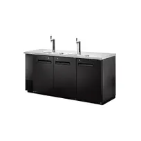 product of Norpole NPBT-72 72" Draft Beer Cooler, 20 Cu Ft, Black Vinyl Exterior, 2 Tap Columns, LED Light