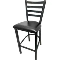 product of Oak Street BM-234R Bar Stool – Rustic Ladder Back, 1-1/4" Hot Rolled Steel Frame, Clear Coat Finish, Footrest