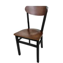 product of Oak Street CM-262 Indoor Dining Chair with Wood Back, Black