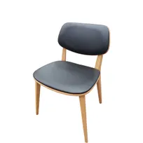 product of Oak Street CW-0234-NT-BLK Indoor Harbor Series Side Chair with Black Vinyl Back & Seat, Black