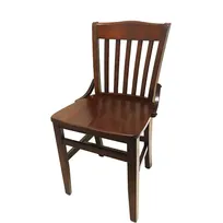 product of Oak Street CW-554-WA Indoor Schoolhouse Dining Chair with Slat Back and Walnut Wood Finish