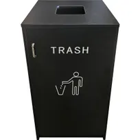 product of Oak Street M8560-BLK 25-Gal Recycling Unit, Black Laminate, 7.875" x 7.875" Opening, Swing Door