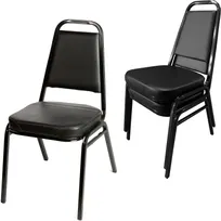 product of Oak Street SL2082-BLK Stacking Chair, Tapered Square Back with Hand Hold