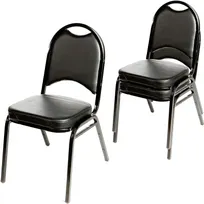 product of Oak Street SL2089-SV Banquet Stacking Chair, Rounded Back with Hand Hold