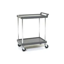 product of Olympic J16UC2 Charcoal Gray 2-Shelf Utility Cart, 16"x27", 400 lb Cart Capacity, NSF