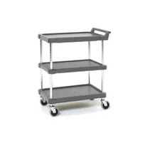 product of Olympic J16UC3 Charcoal Gray 3-Shelf Utility Cart, 16"x27", 400 lb Cart Capacity, NSF