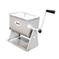 product of Omcan USA 19202 Manual Tilting Meat Mixer, 17 lb Capacity, Stainless Steel Construction, Removable Paddle