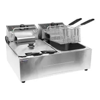 product of Omcan USA 34868 Split Pot Countertop Electric Fryer w/ 4 Baskets, 13 lbs Capacity, (2) 110v/60/1-ph