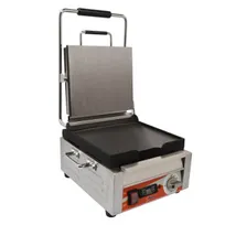 product of Omcan USA 42909 Single Sandwich Panini Grill w/ Timer, 11" x 10" Smooth Plates, 120V