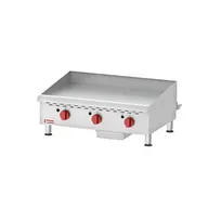 product of Omcan USA 43018 36" Countertop Thermostatic Gas Griddle, 3/4" Steel Plate, 90.000 BTU