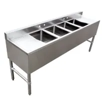 product of Omcan USA 44603 Underbar Sink Units, 4 Compartment with 2 Drainboards