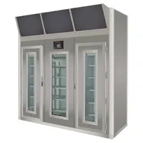 product of Omcan USA 45344 Maturmeat 400kg Meat Dry Aging Cabinet, 100" W, 3 Swing Glass Doors, 5,150W 380V, 304 Stainless Steel