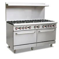product of Omcan USA 46027 60" Natural Gas Restaurant Range w/ (10) Open Burners, (2) Standard Ovens, 362.000 BTU