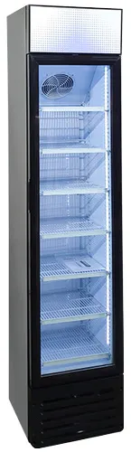 product of Omcan USA 47240 - 16" One Section Glass Door Merchandiser Refrigerator, 5 cu ft, Black, 110V, R600a