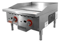 product of Omcan USA 47371 24" Countertop Thermostatic Gas Griddle, 1" Steel Plate, 56.000 BTU