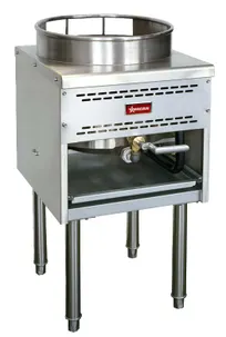 product of Omcan USA 47686 Natural Gas Wok Range w/ (1) Burner (Bowl), 16" Wok Ring, Knee "L" Lever, Jet Burner, 125.000 BTU