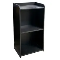 product of Omcan USA 48221 Host/Hostess Station, 24.5"W x 16.75"D x 46.25"H, Black, Adjustable Mid-Shelf, Lockable Casters