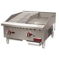 product of Omcan USA 48295 (Ce-Cn-12C12G) Griddle/Char-Broiler Combination, Countertop
