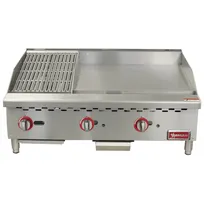 product of Omcan USA 48296 (Ce-Cn-12C24G) Griddle/Char-Broiler Combination, Countertop