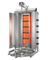 product of Omcan USA 49162 51" Gas Gyro Machine, 264.5 lbs, (5) Individual Controlled Infrared Burners