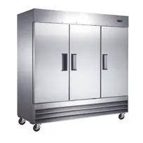 product of Omcan USA 50028 81" 3-Section Reach-In Refrigerator w/ 3 Solid Doors, Bottom Mount, 72 cu. ft.