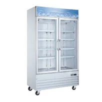 product of Omcan USA 50031 49" 2 Glass Door Freezer Merchandiser in White, 29 cu. ft.