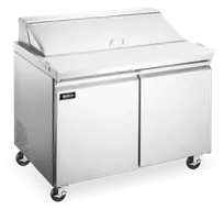 product of Omcan USA 50034 36" 2-Section Sandwich and Salad Prep Table, 9 cu. ft.