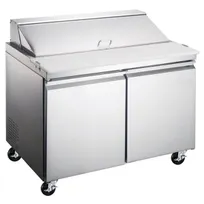 product of Omcan USA 50046 47" Two Section Sandwich / Salad Prep Table w/ 2 Doors, 12 Pans