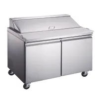 product of Omcan USA 50047 60" Two Section Sandwich / Salad Prep Table w/ 2 Doors, 16 Pans