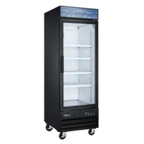 product of Omcan USA 51029 - 27" Glass Door Reach‑In Freezer, 12.3 cu ft, Black Steel, Bottom R290, LED Light