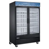 product of Omcan USA 51075 53" Glass Door Reach‑In Freezer, 45 cu ft, Black Steel, R290, Auto Defrost
