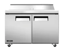 product of Omcan USA 58008 60" 2-Door Sandwich and Salad Prep Table, 16 Pans, Stainless Steel