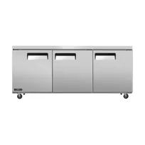 product of Omcan USA 58018 72" 3-Door Undercounter Refrigerator, Stainless Steel, 11 cu. ft., Self-Contained