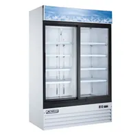 product of Omcan USA 59032 53" 2-Section White Merchandiser Refrigerator w/ Sliding Glass Door, 45 cu. ft.