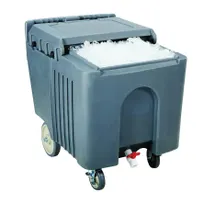 product of Omcan USA 80585 Plastic Mobile Ice Bin / Ice Caddy, 125 lb, Granite Gray