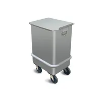 product of Piper Products 47-75 Mobile Ingredient Bin, 75‑Lb Stainless Steel, Sliding Cover, 4" Casters