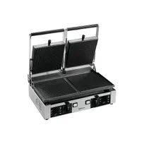 product of Univex PPRESS2R Double Cast Iron Panini Press Grill w/ 20" x 10" Grooved Plates, 220V