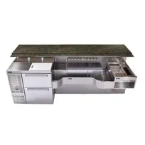 product of Perlick PTE68-B-WF 68" Sink Combo Underbar Ice Bin/Cocktail Station w/ 10 Circuit & Faucet- 90 lbs