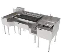 product of Perlick PTE80-A 80" Sink Combo Underbar Ice Bin/Cocktail Station w/ 10 Circuit - 90 lbs / Center