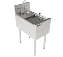 product of Perlick TSF14PS-SRT Underbar Sink Units, 1 Compartment with Glass Rinser- No Drainboard