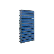 product of Quantum 1275-701 Heavy-Duty Galvanized Steel 13 Shelf Shelving Unit w/ 48 Bins Capacity 