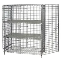 product of Quantum 2436-63SEC-2 Chrome Stationary Security Unit with 4 Shelves, 24" x 36" x 63"