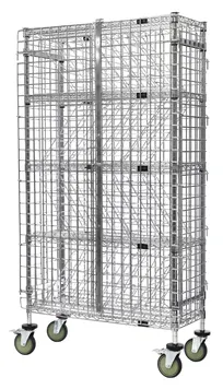 product of Quantum M1448-69BWSEC Security Unit, Mobile Wine Bulk Storage, 48"W x 18"D x 69"H, Chrome Finish, NSF, 12 Dividers